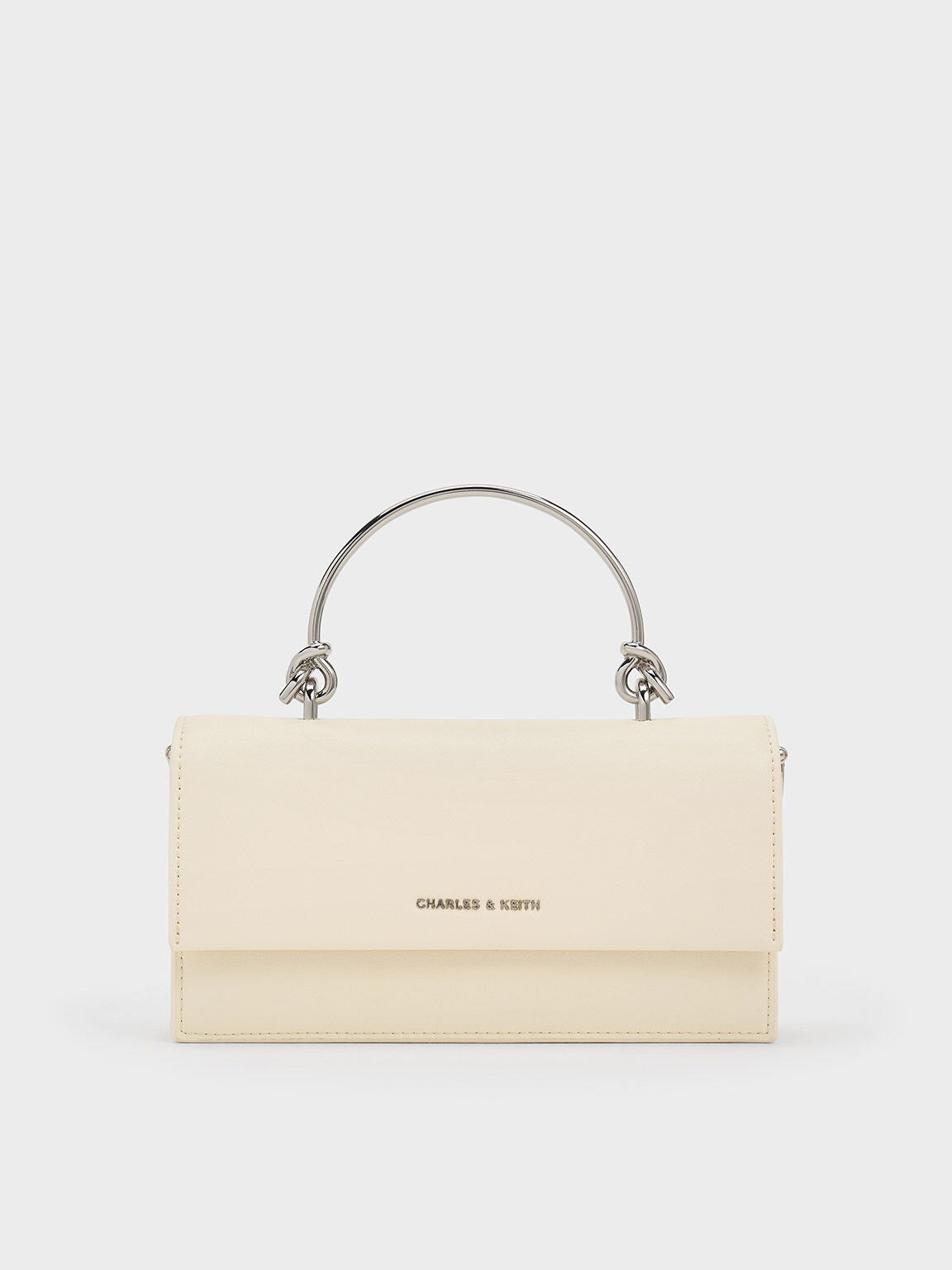 CHARLES & KEITH Best Price | Kristine Sculptural-Handle Long Wallet - Cream
