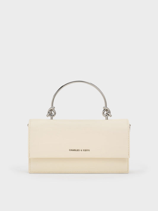 CHARLES & KEITH Best Price | Kristine Sculptural-Handle Long Wallet - Cream