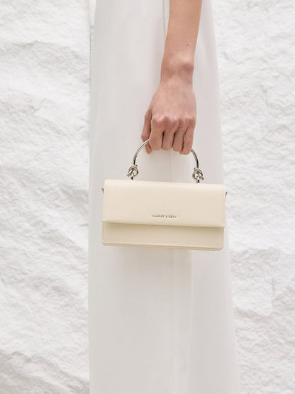 CHARLES & KEITH Best Price | Kristine Sculptural-Handle Long Wallet - Cream