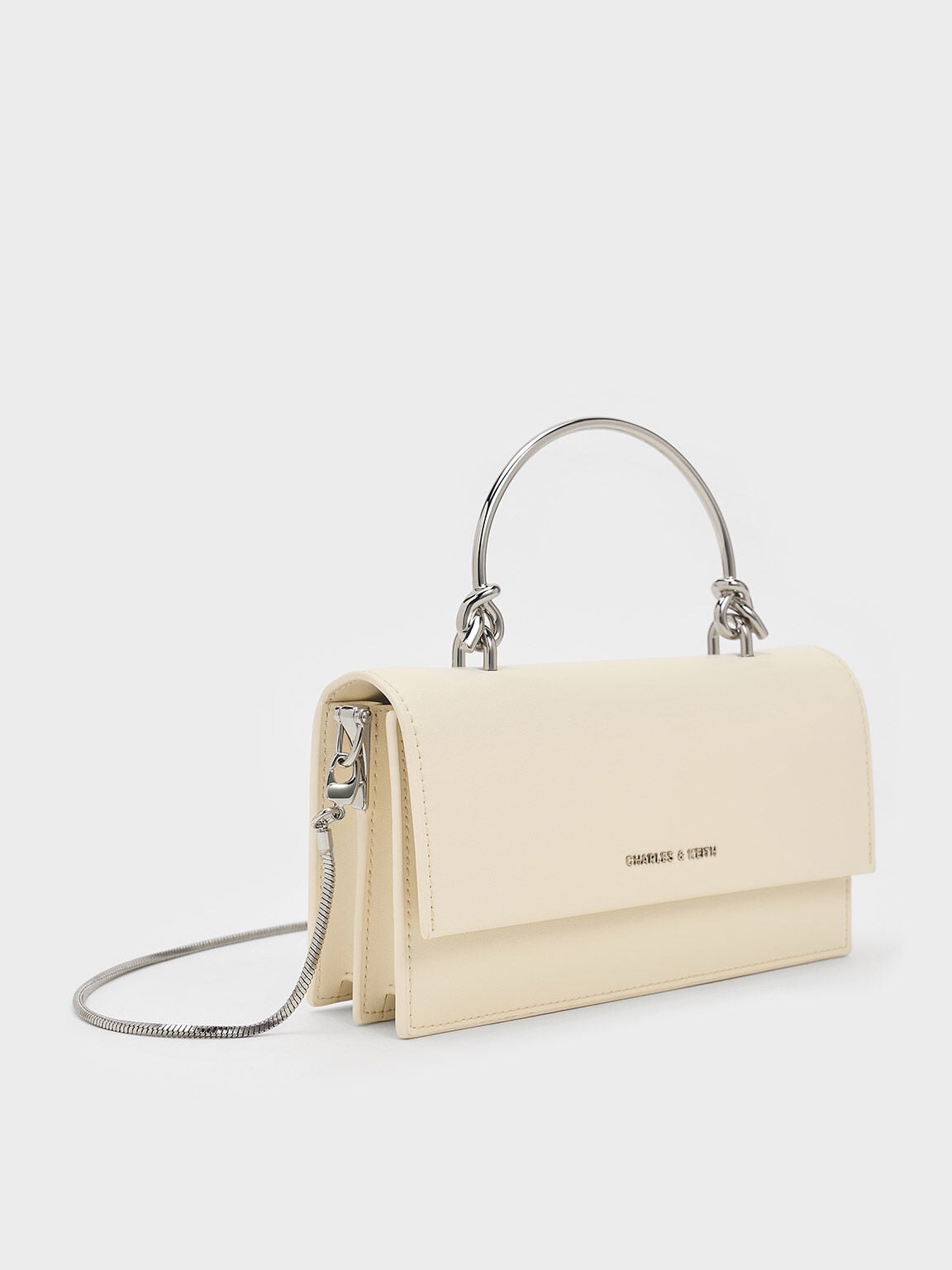 CHARLES & KEITH Best Price | Kristine Sculptural-Handle Long Wallet - Cream