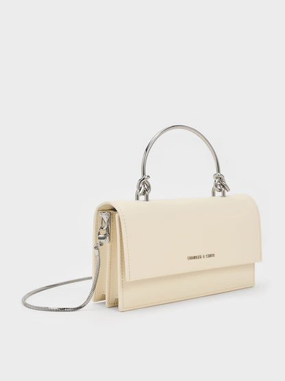 CHARLES & KEITH Best Price | Kristine Sculptural-Handle Long Wallet - Cream