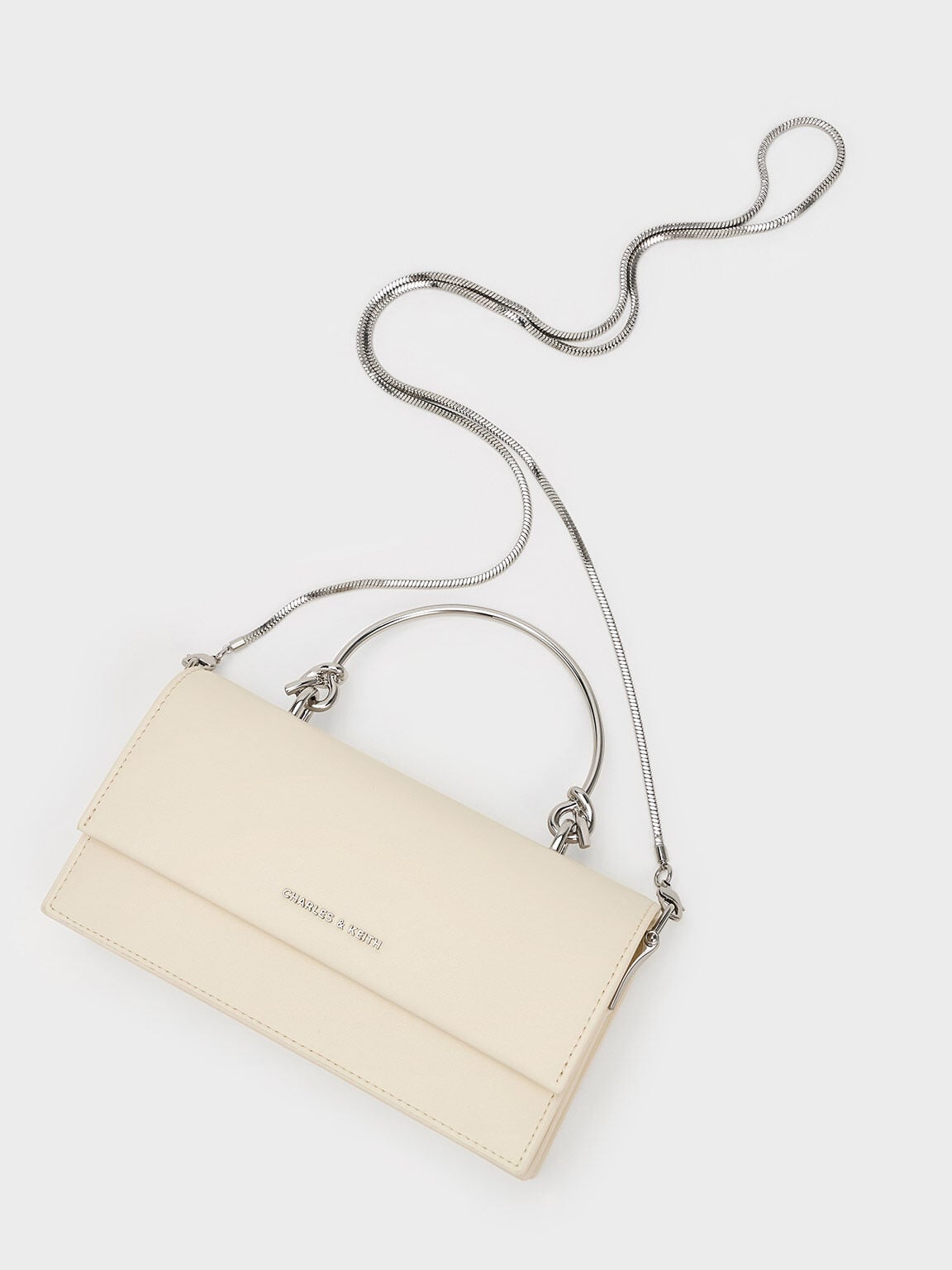 CHARLES & KEITH Best Price | Kristine Sculptural-Handle Long Wallet - Cream