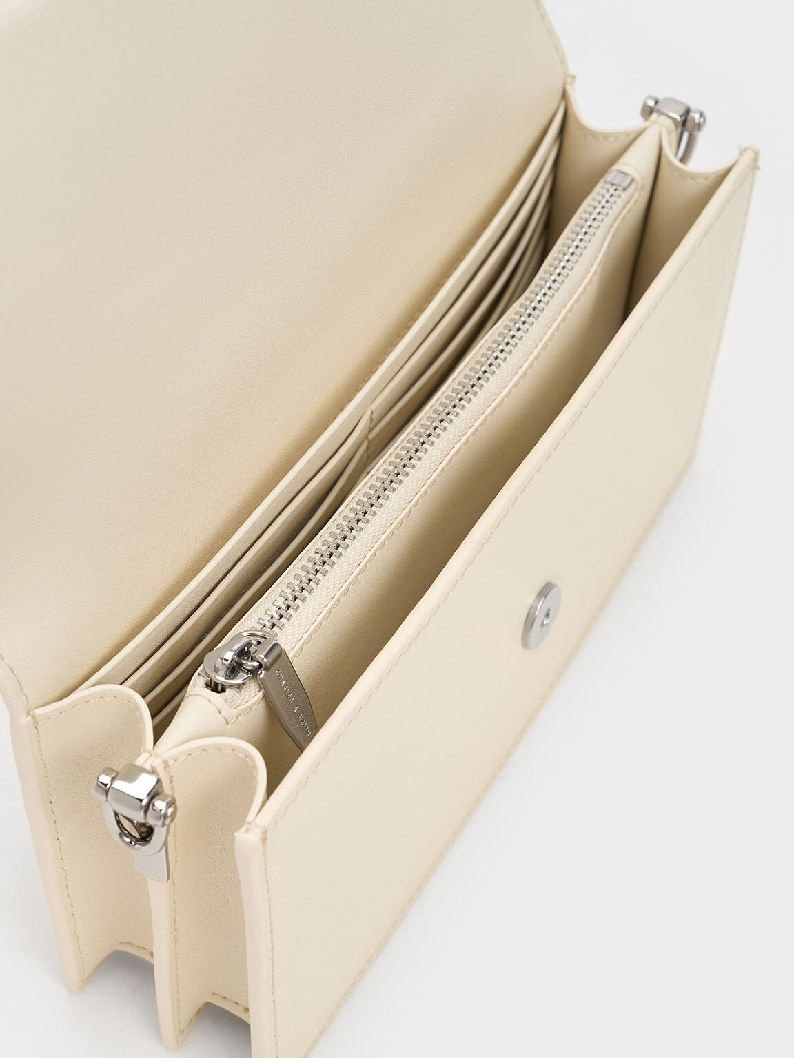 CHARLES & KEITH Best Price | Kristine Sculptural-Handle Long Wallet - Cream
