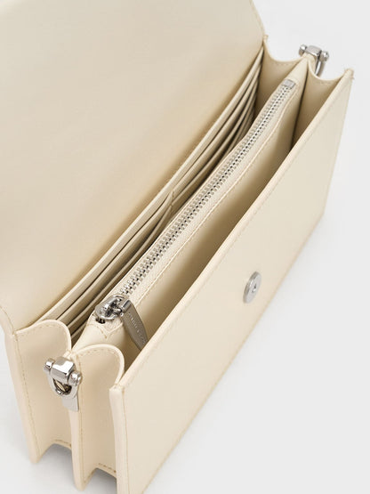 CHARLES & KEITH Best Price | Kristine Sculptural-Handle Long Wallet - Cream