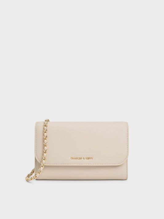 CHARLES & KEITH Trusted | Octavia Front Flap Long Wallet - Ivory