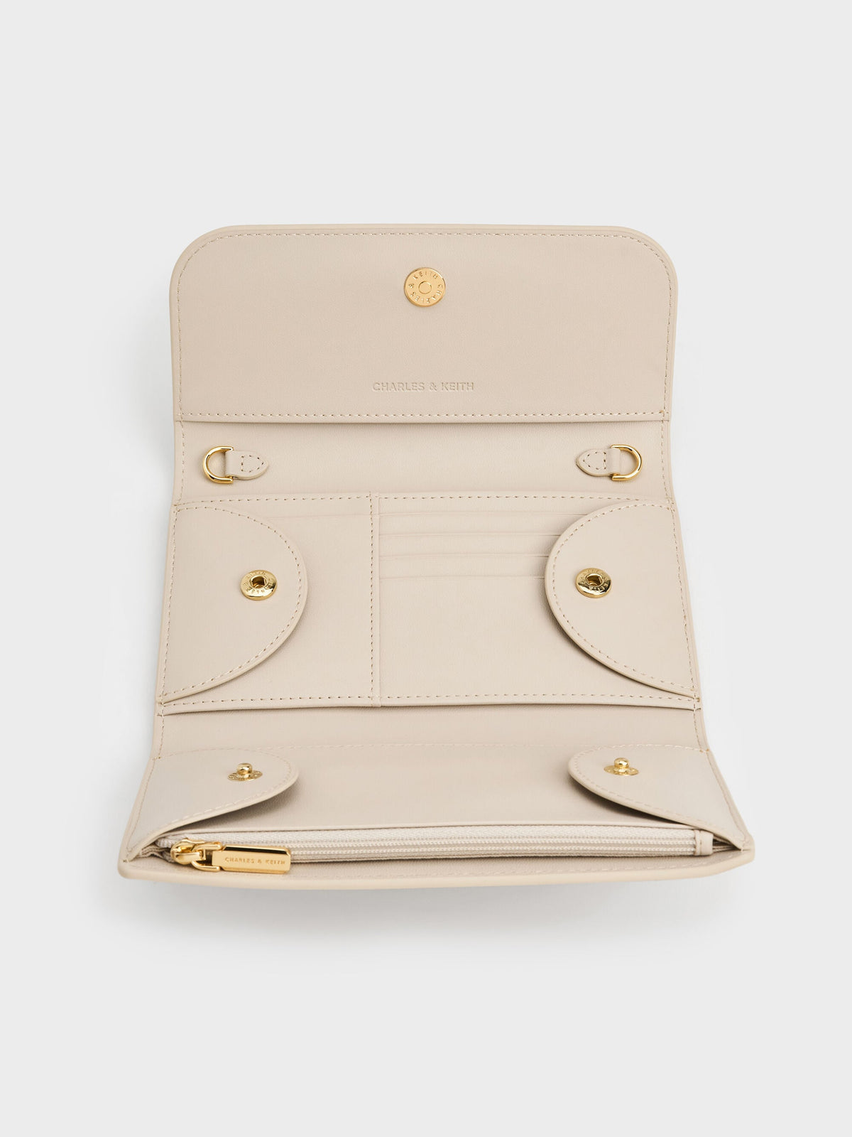 CHARLES & KEITH Trusted | Octavia Front Flap Long Wallet - Ivory