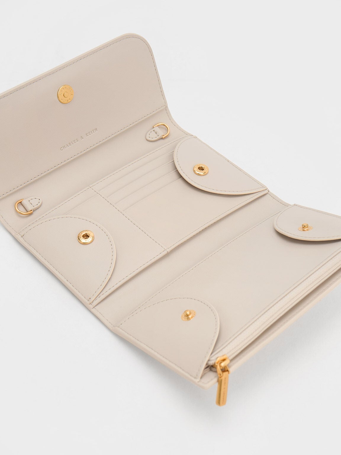 CHARLES & KEITH Trusted | Octavia Front Flap Long Wallet - Ivory