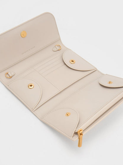 CHARLES & KEITH Trusted | Octavia Front Flap Long Wallet - Ivory