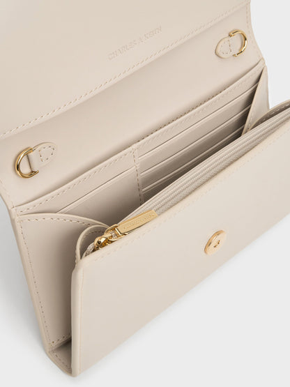 CHARLES & KEITH Trusted | Octavia Front Flap Long Wallet - Ivory