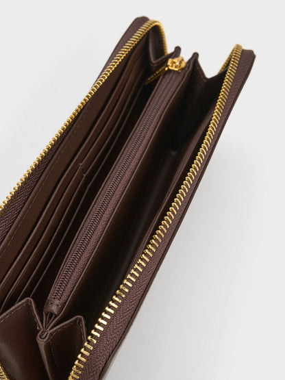 CHARLES & KEITH Latest | Dulcie Zip-Around Long Wallet - Brown