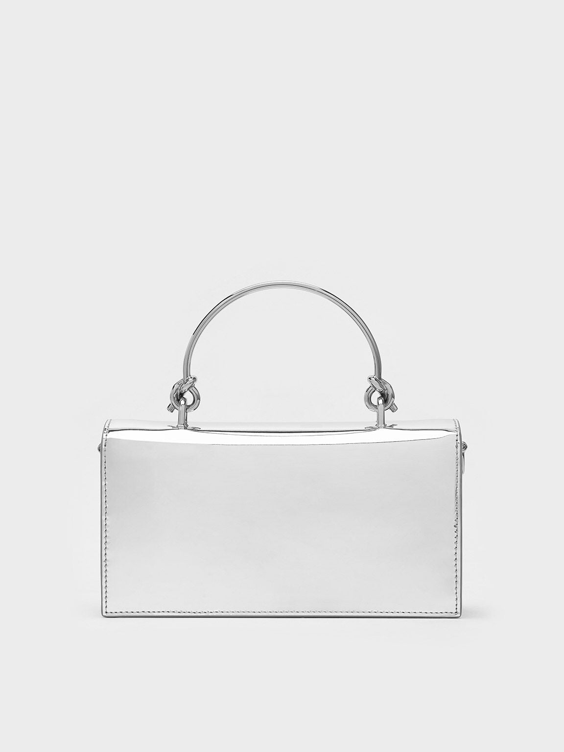 CHARLES & KEITH Deals | Kristine Metallic Sculptural-Handle Long Wallet - Silver