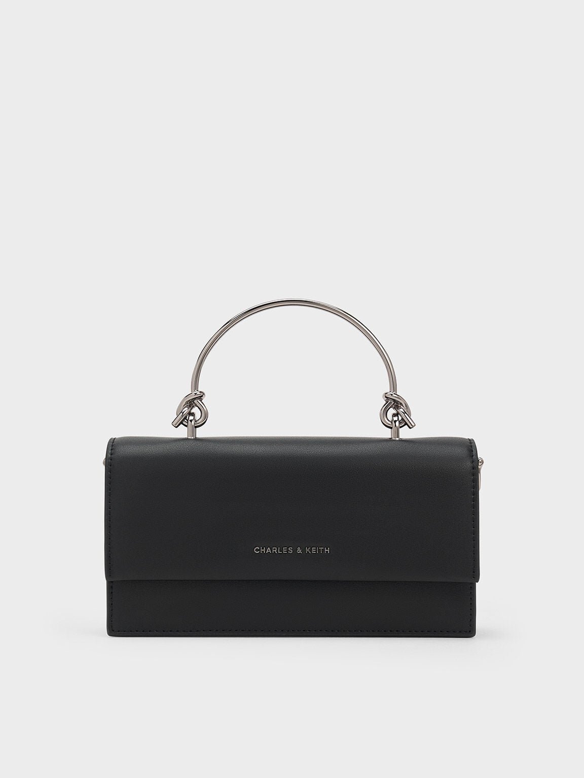 CHARLES & KEITH Sale | Kristine Sculptural-Handle Long Wallet - Noir