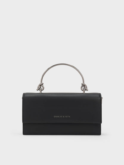 CHARLES & KEITH Sale | Kristine Sculptural-Handle Long Wallet - Noir