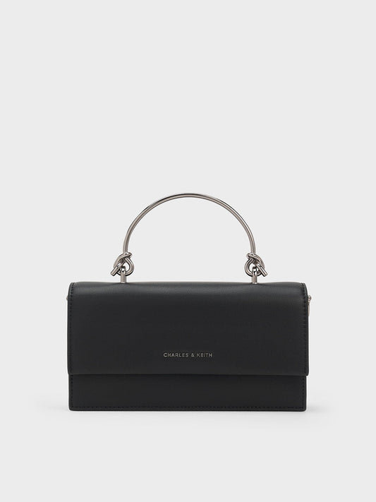 CHARLES & KEITH Sale | Kristine Sculptural-Handle Long Wallet - Noir