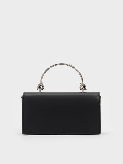 CHARLES & KEITH Sale | Kristine Sculptural-Handle Long Wallet - Noir