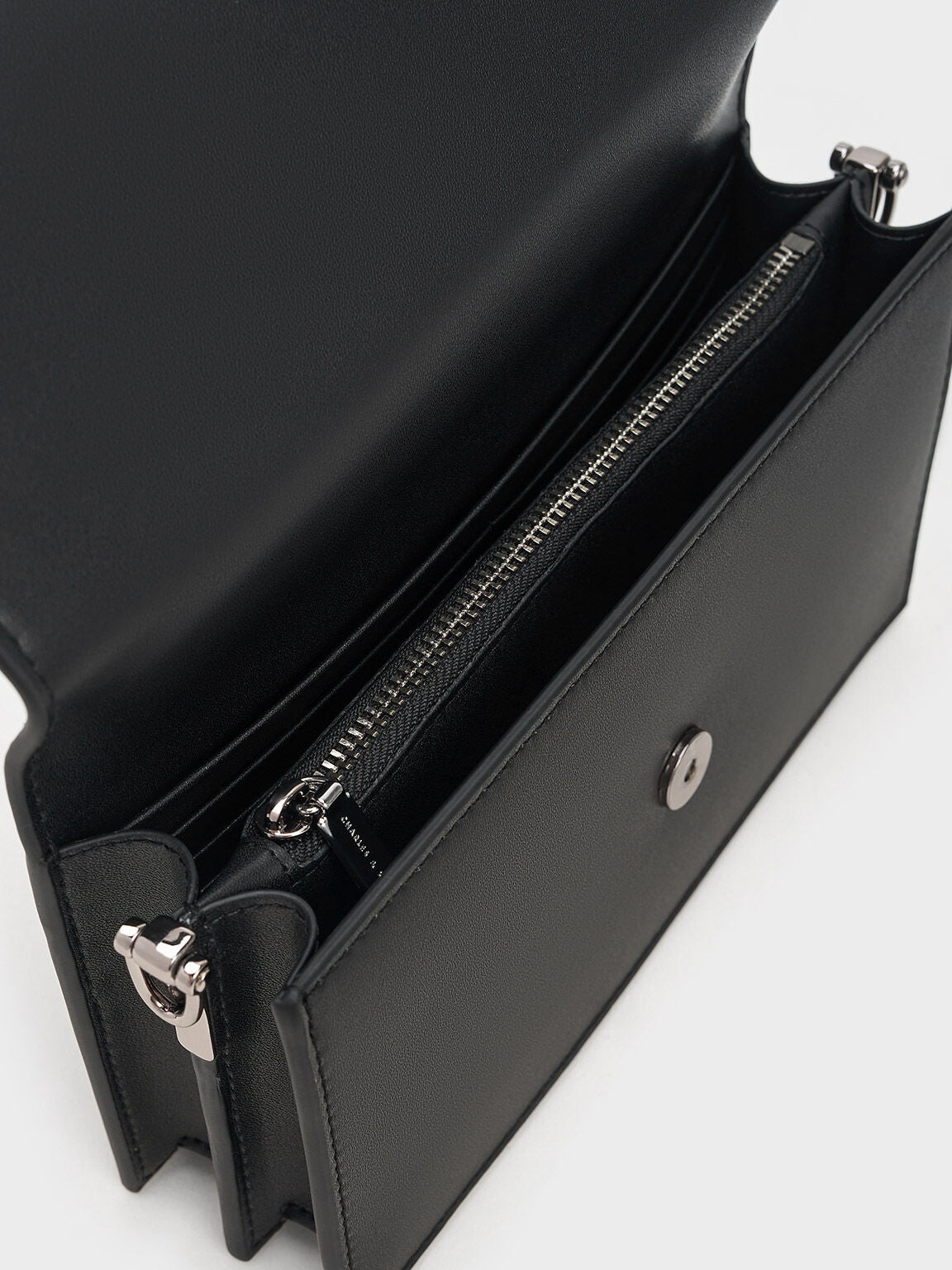 CHARLES & KEITH Sale | Kristine Sculptural-Handle Long Wallet - Noir
