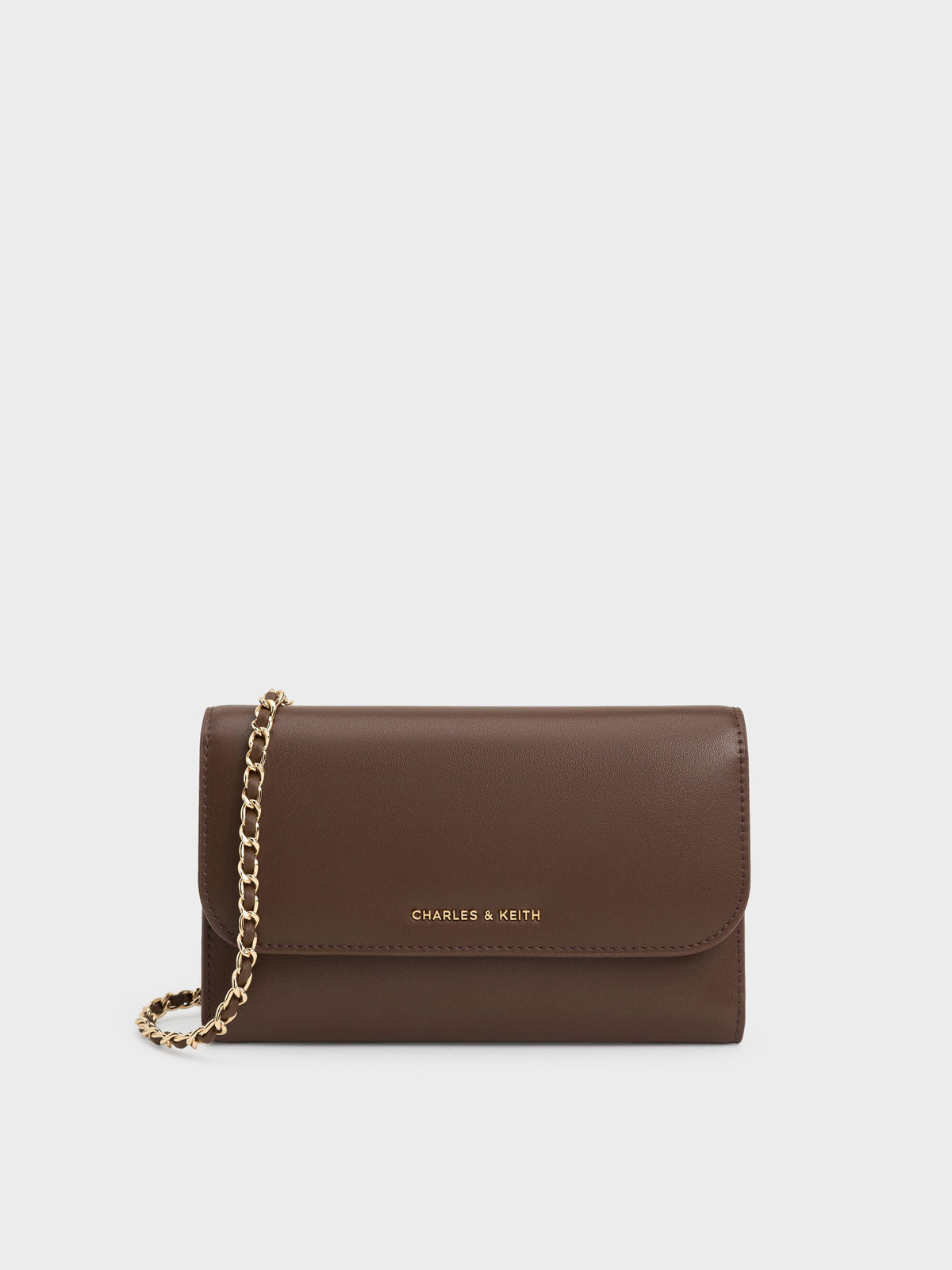 CHARLES & KEITH Trusted | Octavia Front Flap Long Wallet - Dark Brown