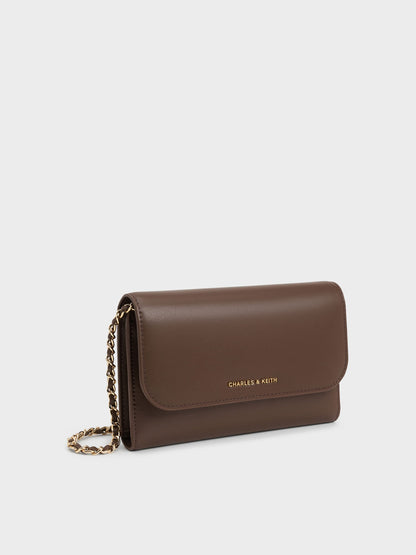 CHARLES & KEITH Trusted | Octavia Front Flap Long Wallet - Dark Brown