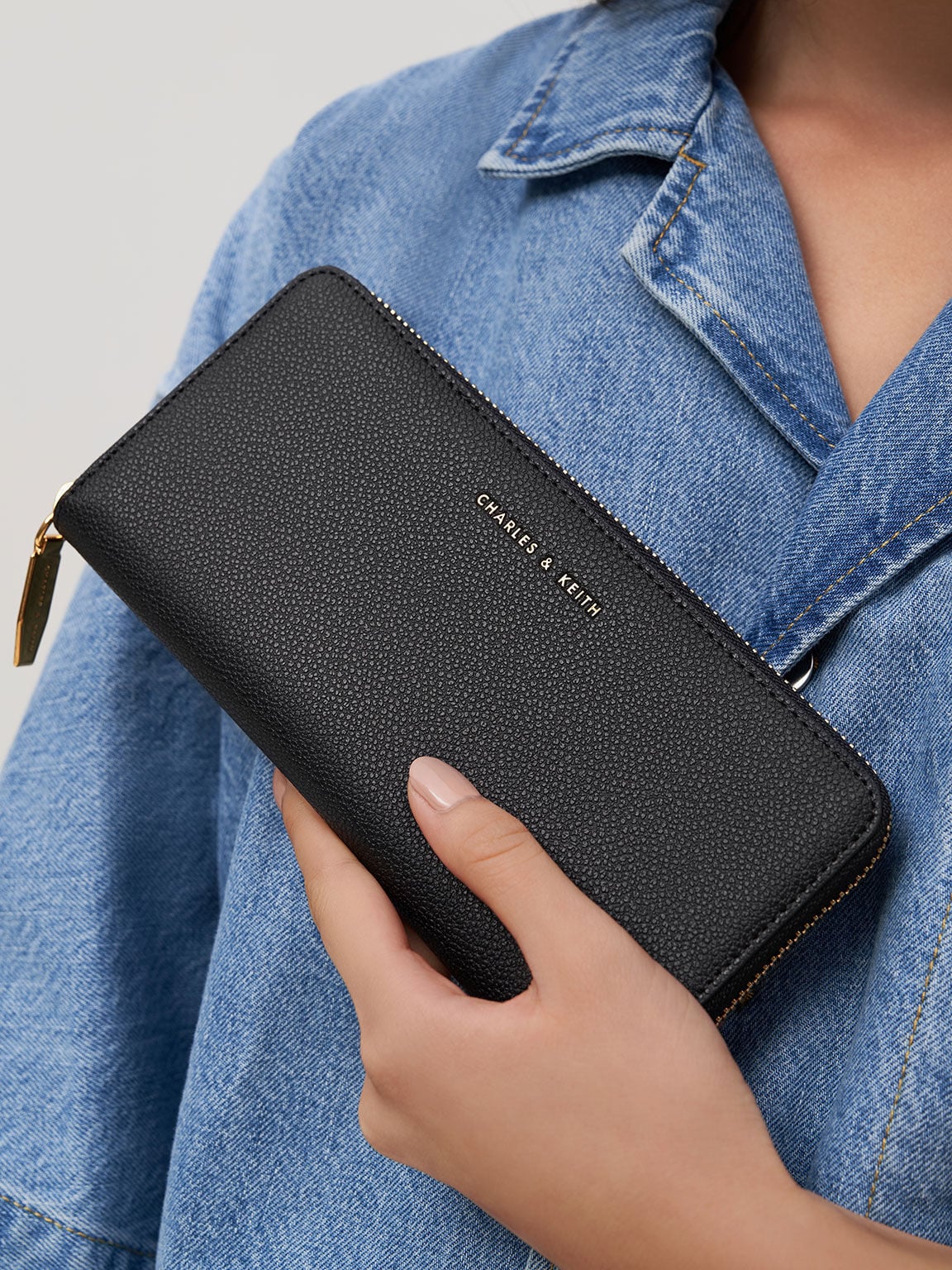 CHARLES & KEITH New | Dulcie Zip-Around Long Wallet - Black