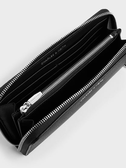 CHARLES & KEITH Popular | Chance Zip-Around Long Wallet - Noir