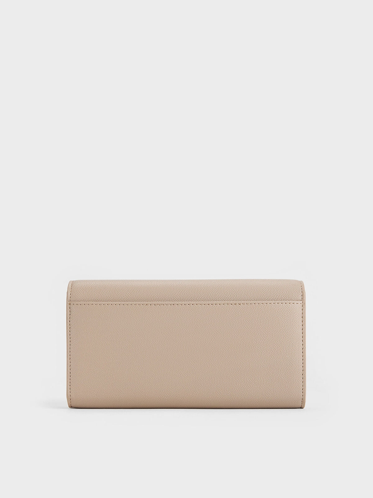 CHARLES & KEITH Trending | Briony Curved-Flap Long Wallet - Taupe