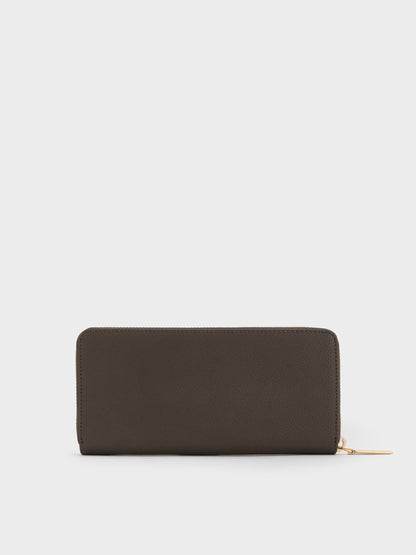 CHARLES & KEITH Sale | Dulcie Zip-Around Long Wallet - Dark Moss