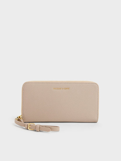 CHARLES & KEITH Sale | Chance Zip-Around Long Wallet - Taupe