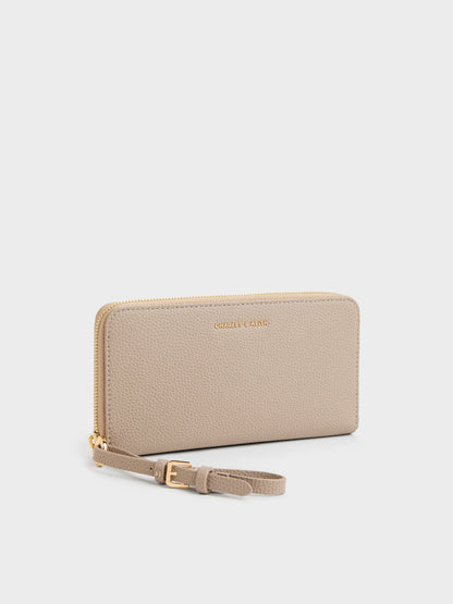 CHARLES & KEITH Sale | Chance Zip-Around Long Wallet - Taupe
