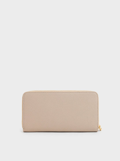 CHARLES & KEITH Sale | Chance Zip-Around Long Wallet - Taupe