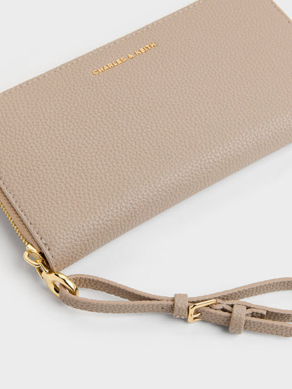 CHARLES & KEITH Sale | Chance Zip-Around Long Wallet - Taupe