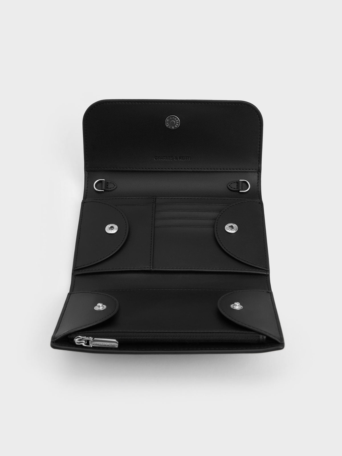 CHARLES & KEITH Smart Buy | Octavia Front Flap Long Wallet - Noir