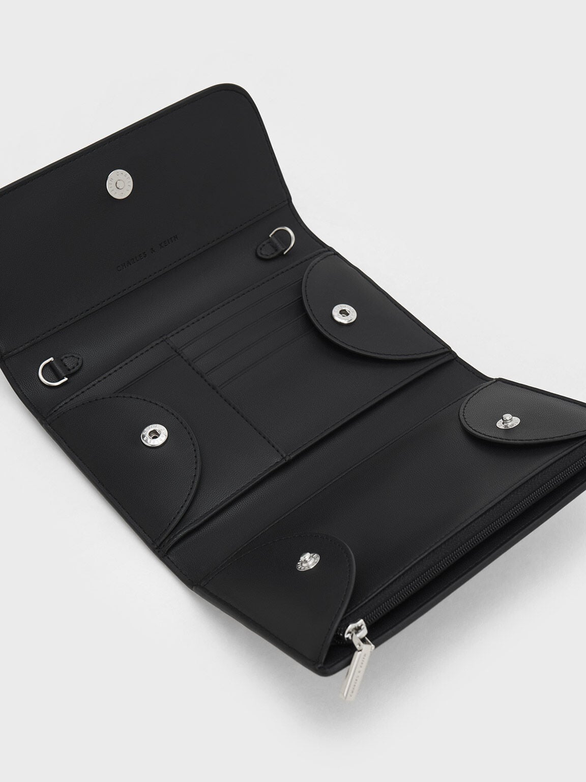 CHARLES & KEITH Smart Buy | Octavia Front Flap Long Wallet - Noir