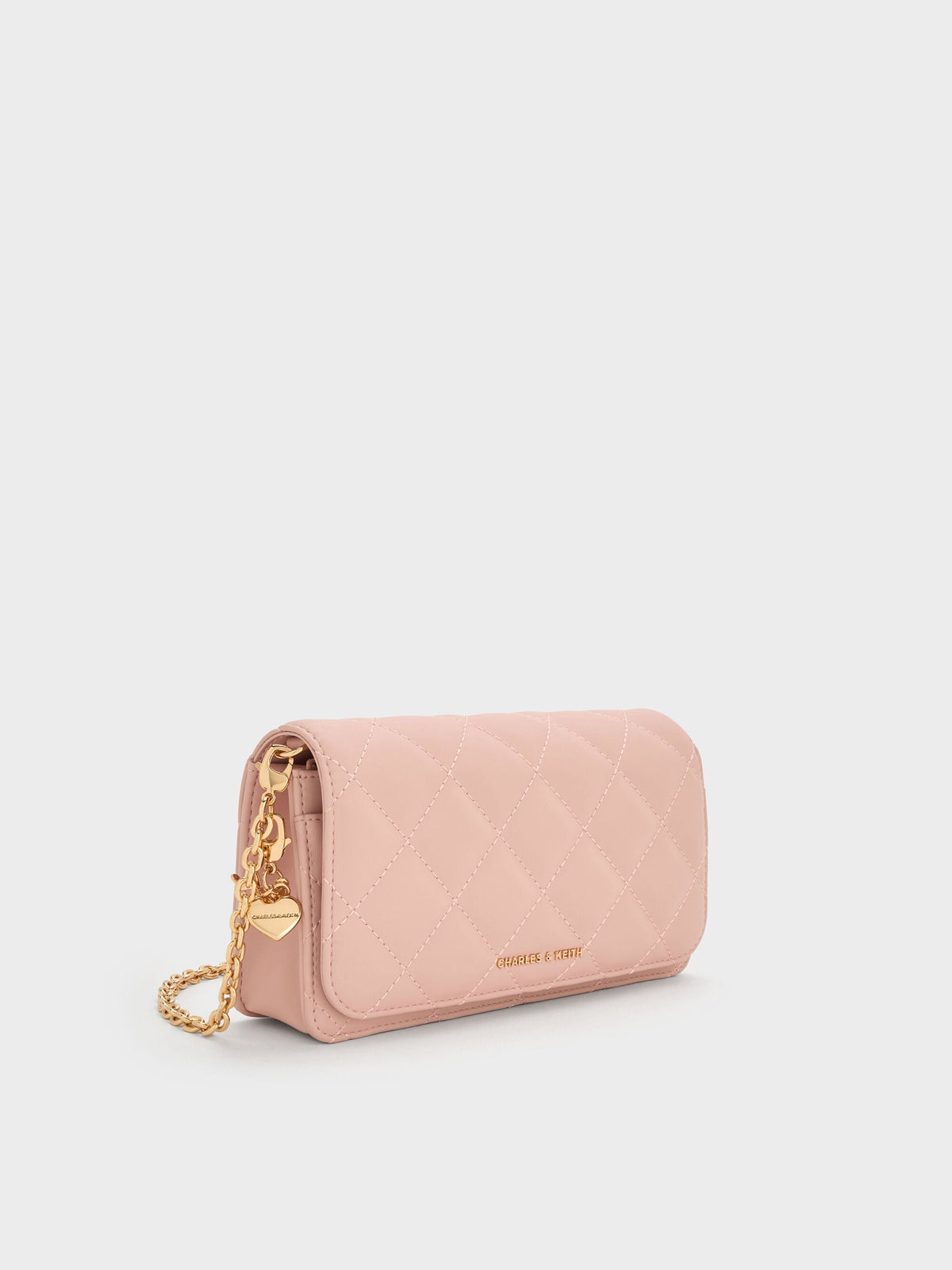 CHARLES & KEITH Popular | Arrietty Quilted Wallet On Chain - Light Pink
