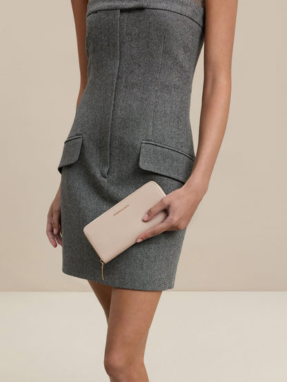 CHARLES & KEITH New | Dulcie Zip-Around Long Wallet - Oat