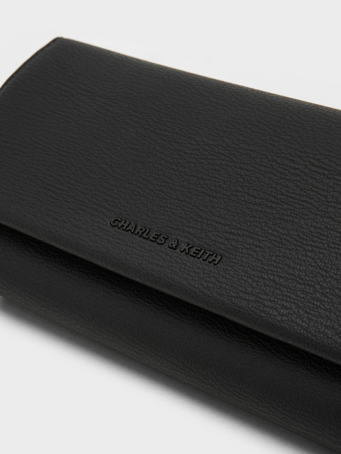 CHARLES & KEITH Latest | Muriel Front Flap Long Wallet - Black