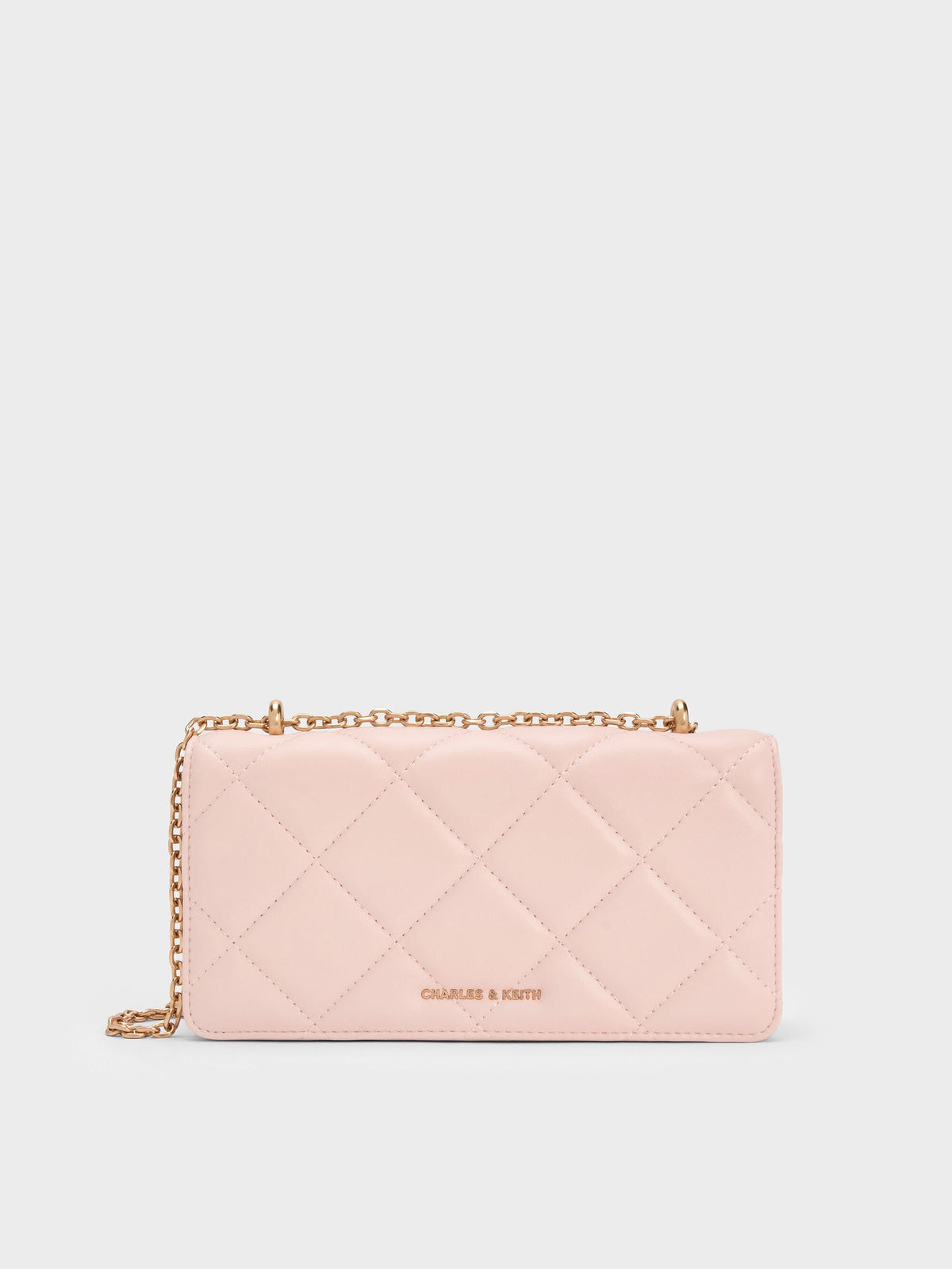 CHARLES & KEITH Sale | Paffuto Quilted Wallet On Chain - Soft Pink