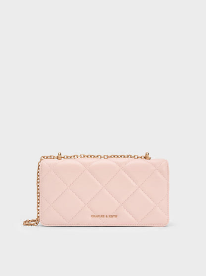 CHARLES & KEITH Sale | Paffuto Quilted Wallet On Chain - Soft Pink