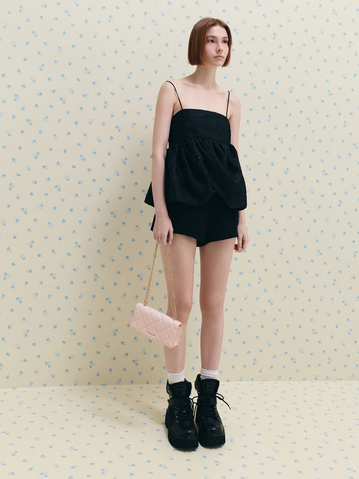CHARLES & KEITH Sale | Paffuto Quilted Wallet On Chain - Soft Pink