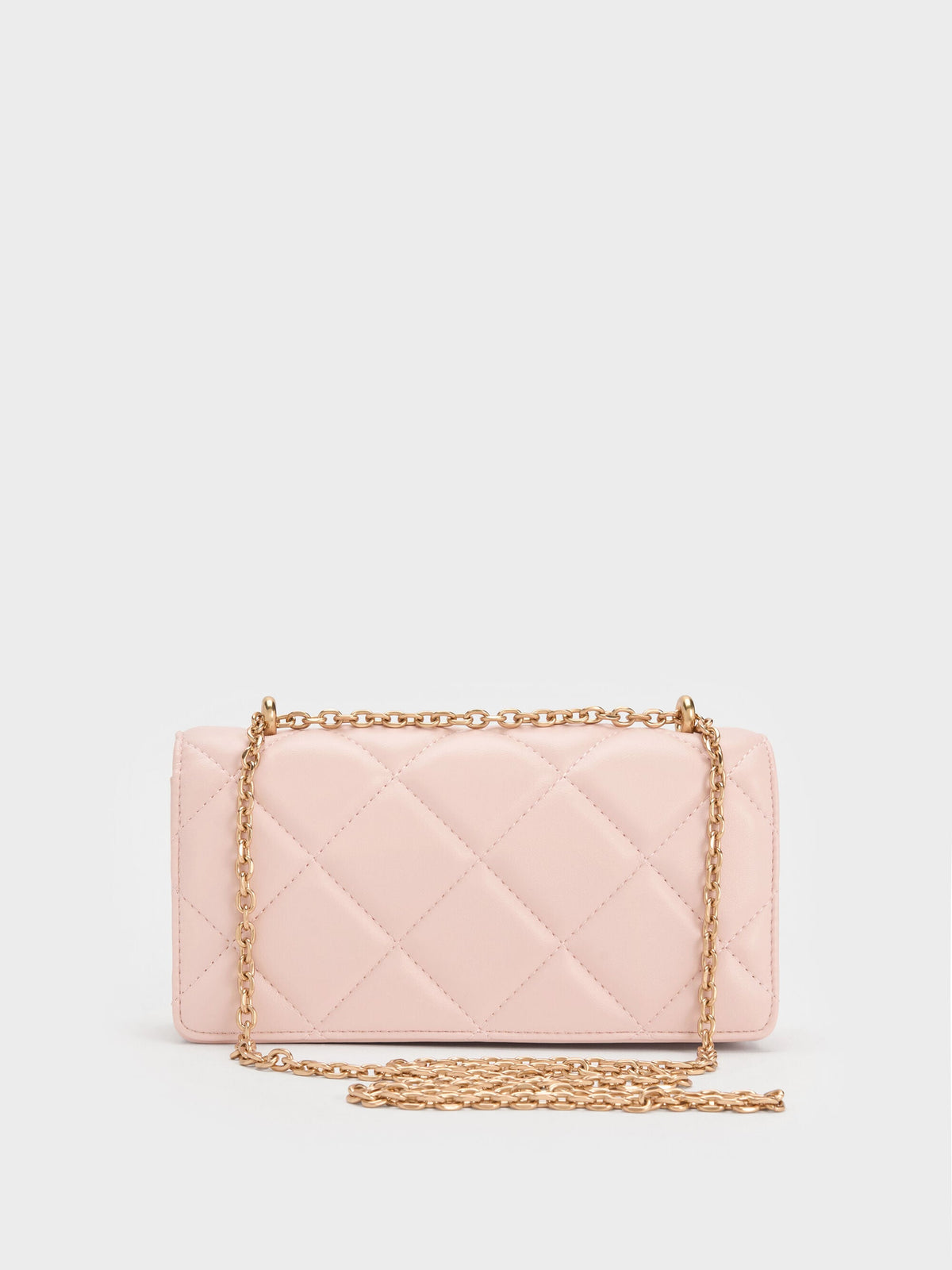 CHARLES & KEITH Sale | Paffuto Quilted Wallet On Chain - Soft Pink