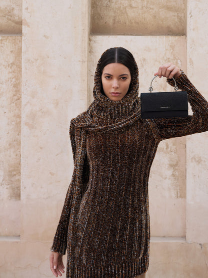 CHARLES & KEITH Best Seller | Kristine Glittered Wallet On Chain - Noir