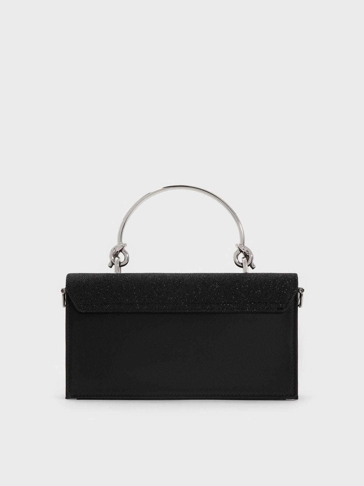 CHARLES & KEITH Best Seller | Kristine Glittered Wallet On Chain - Noir