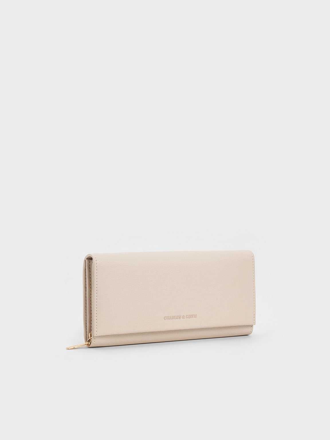 CHARLES & KEITH Exclusive | Muriel Front Flap Long Wallet - Oat