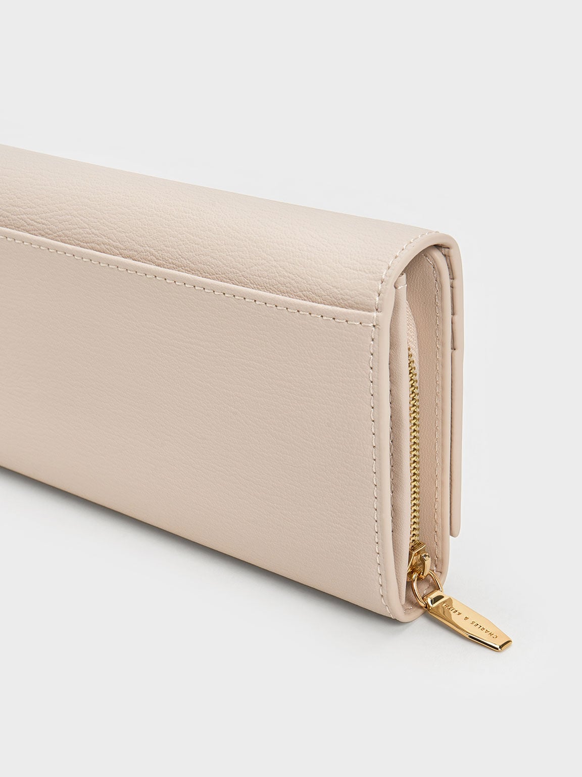 CHARLES & KEITH Exclusive | Muriel Front Flap Long Wallet - Oat