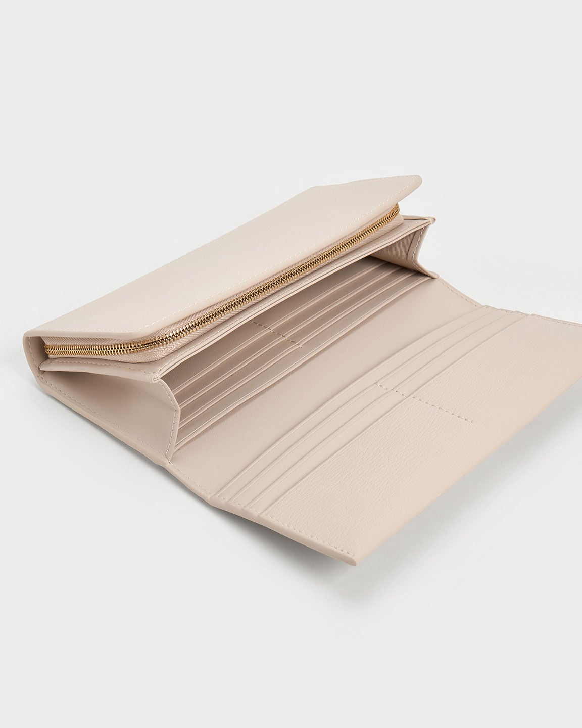 CHARLES & KEITH Exclusive | Muriel Front Flap Long Wallet - Oat