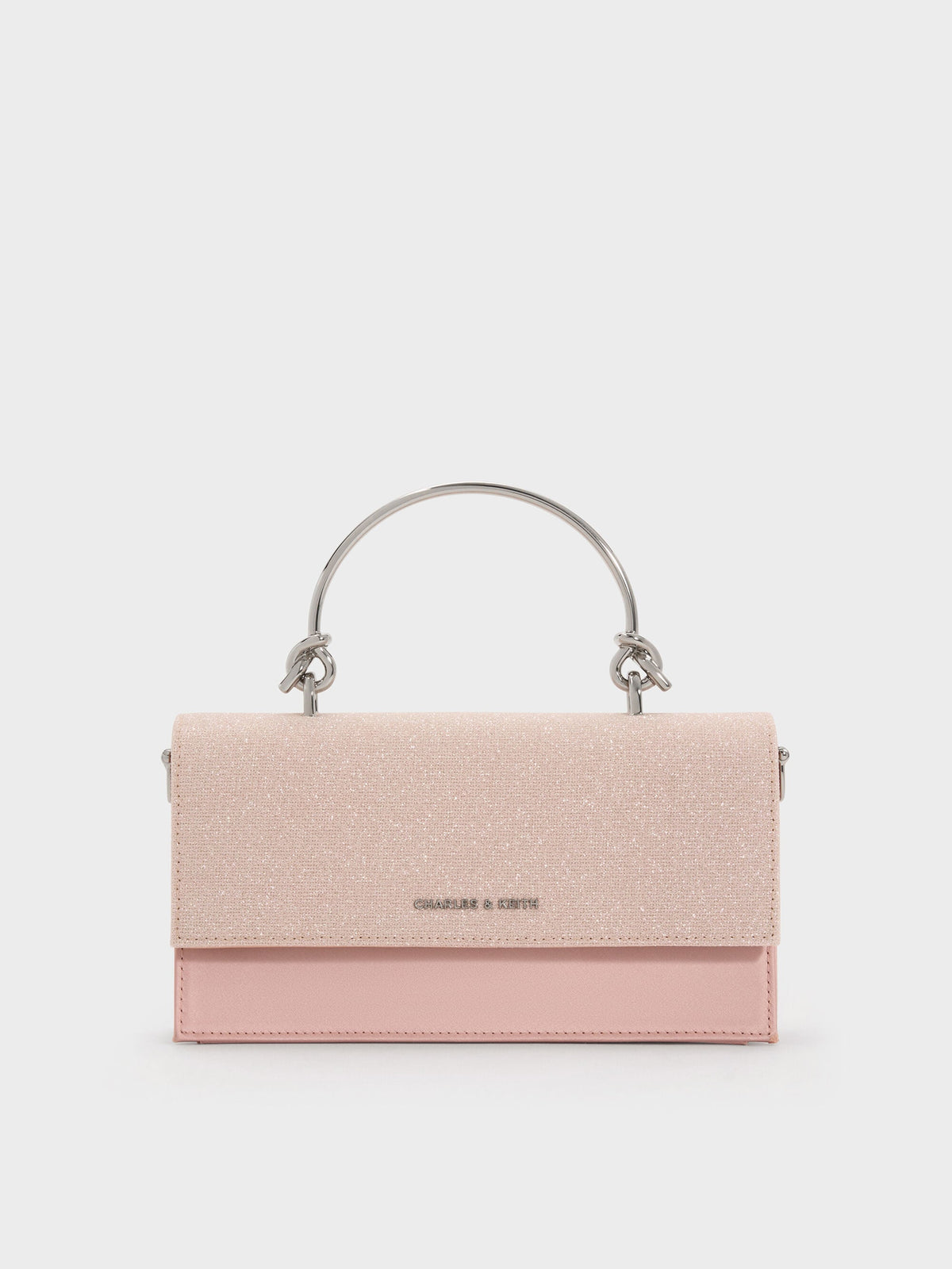 CHARLES & KEITH Recommended | Kristine Glittered Wallet On Chain - Pink