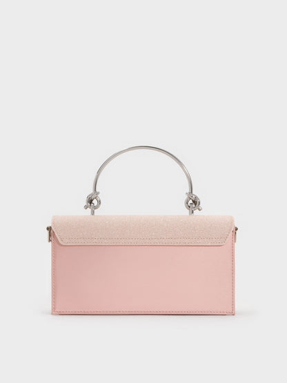 CHARLES & KEITH Recommended | Kristine Glittered Wallet On Chain - Pink