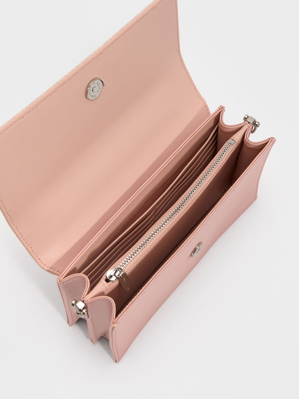 CHARLES & KEITH Recommended | Kristine Glittered Wallet On Chain - Pink