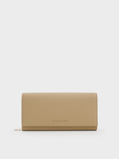 CHARLES & KEITH Great Value | Muriel Front Flap Long Wallet - Sand