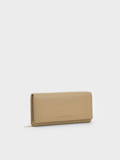 CHARLES & KEITH Great Value | Muriel Front Flap Long Wallet - Sand