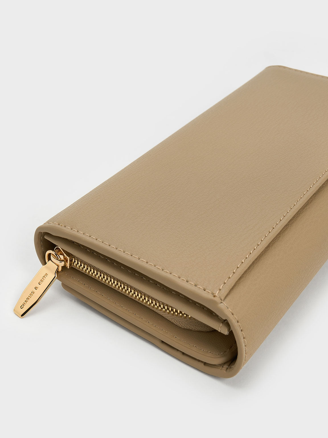 CHARLES & KEITH Great Value | Muriel Front Flap Long Wallet - Sand